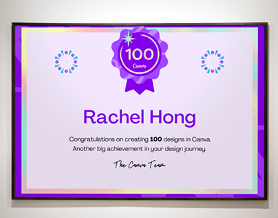 Canva 100th Design Milestone Badge