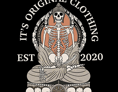 Project thumbnail - Skeleton Budha Design | Skeleton illustration