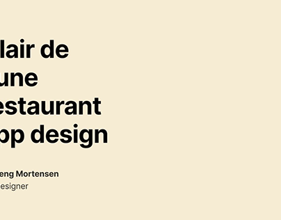 Clair de Lune Restaurant App Design
