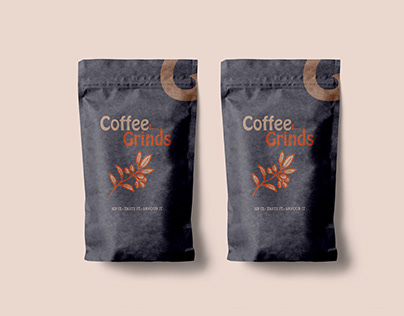 Coffee Grinds Paper Bag Mockup