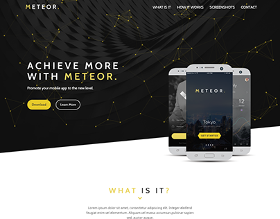 METEOR App Landing Page