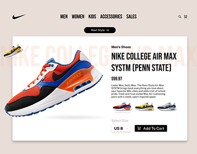 Nike Website UI Design | Protoyping