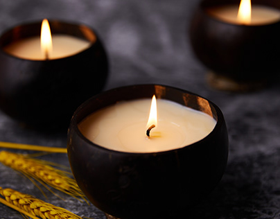 coconut candle - coconut shell
