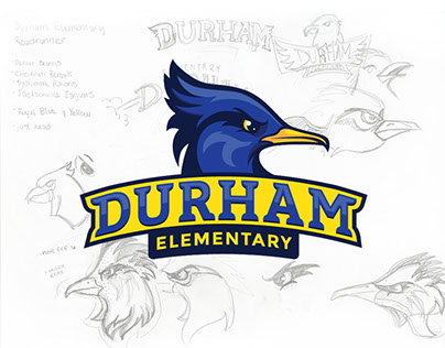 Durham Elementary RoadRunner Mascot Logo