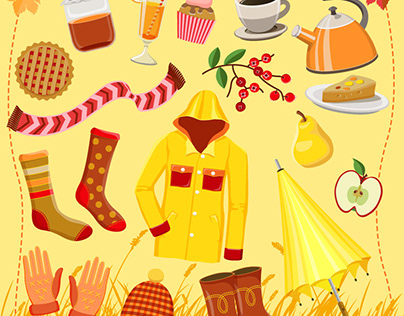 Autumn Pop Up Page Vector Illustration Images