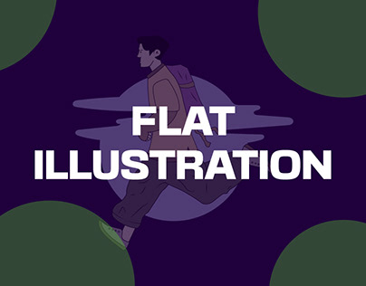 Flat vector cartoon character design