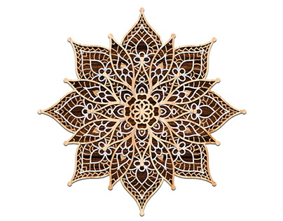 Mandala flower Laser Cut, MANDALA Wooden Wall Art