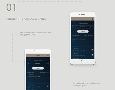 App design Firstserved - restaurants