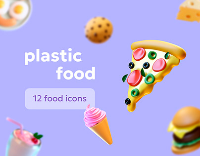 Plastic food / 3D icons