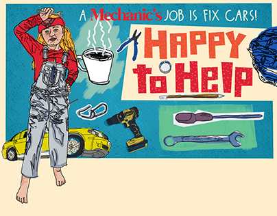M is for Mechanic Children's Book (Initial Designs)