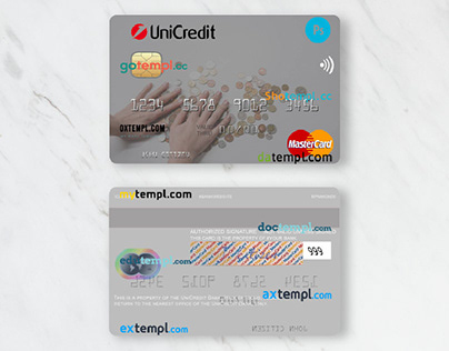 Italy UniCredit Bank mastercard template