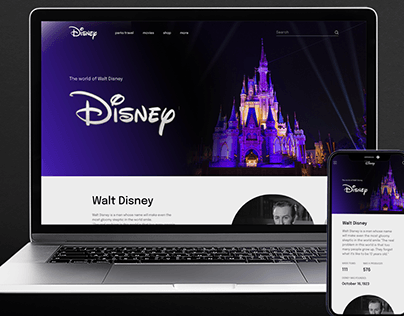 Redesign concept for Disney website