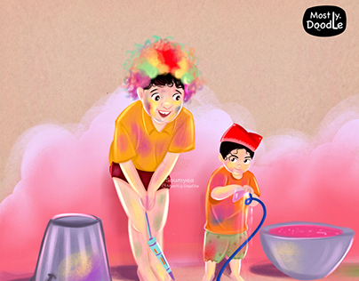 Childhood memories of Holi (personal project )