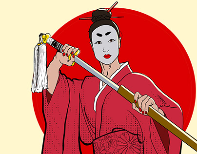 Samurai woman illustration