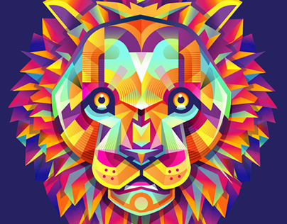 Colorful shaped lion