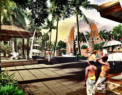 3D Eye level perspective of anaamaya, Bali resort