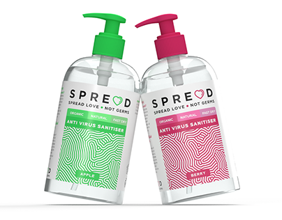 Spread Love Not Germs - Hand Sanitiser Brand Design