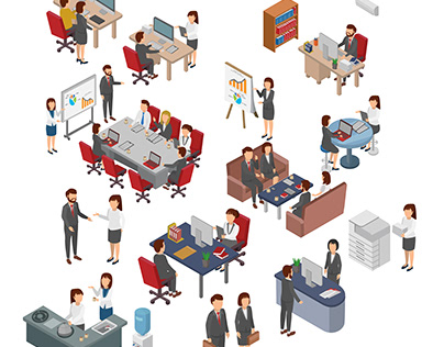 Bussiness People Temawork Isometric vector illustration
