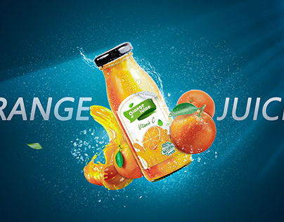 Orange juice manipulation advertising design