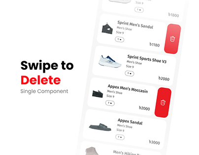 Swipe to Delete Apex UI Shopping Bag Redesign