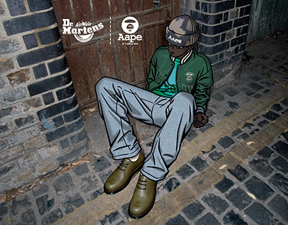 Dr.Martens x AAPE 1461 collection illustration