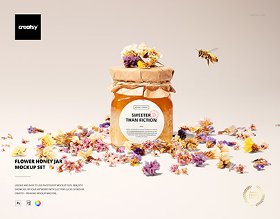 Flower Honey Jar Mockup