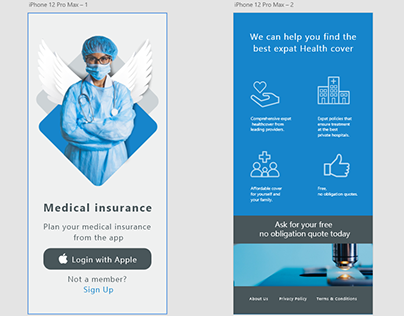 Mobile App. Medical insurance.