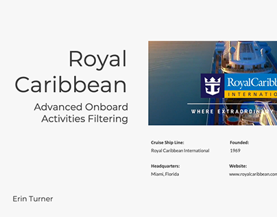 Royal Caribbean: Adv. Onboard Activities Filtering