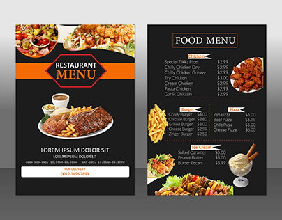 Restaurant menu card design template, Creative vector