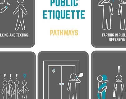 Digital illustration + Public etiquette cards