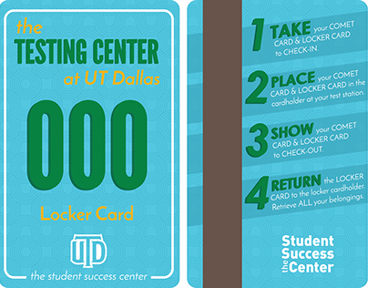 UT Dallas Testing Center Locker Cards