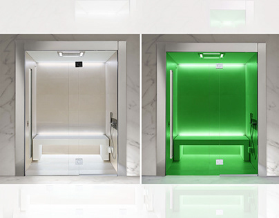 Sensory shower steam cabin with chromotherapy