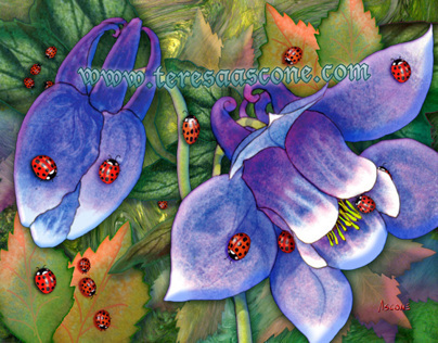 Creatures of the WIld - Ladybugs on Blue