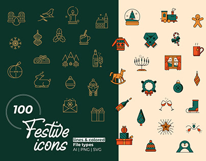100 Festive icons