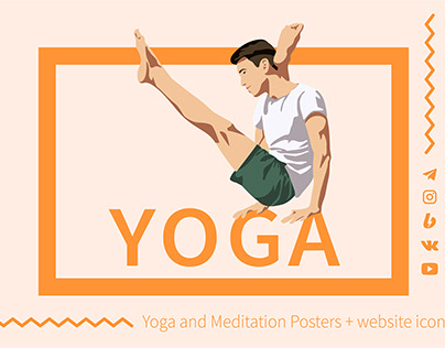 Yoga and Maditation Vector Posters and app Icons