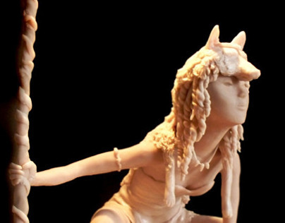 Character sculpture - wolf girl