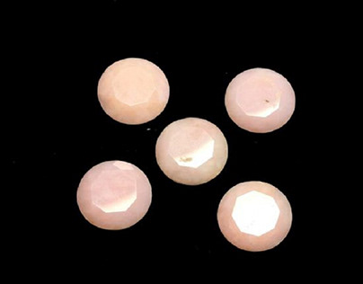 Natural Pink Opal 4mm Faceted Round Cut Loose Gemstone