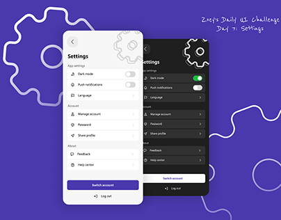 Daily UI Challenge | Day 7 Settings