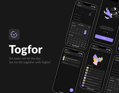 Togfor Time Management - concept iOS app UI/UX