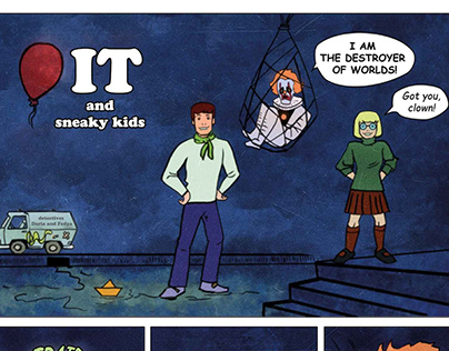 A humorous comic based on the book "It"