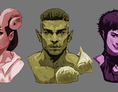 Tiefling, Orc and Human