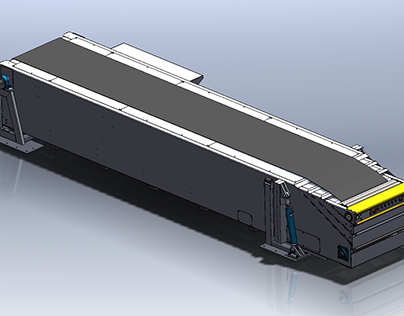 3d design of four section telescopic belt conveyor
