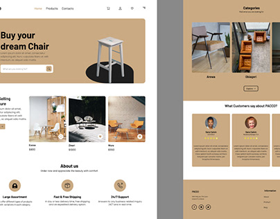 Furniture design landing page