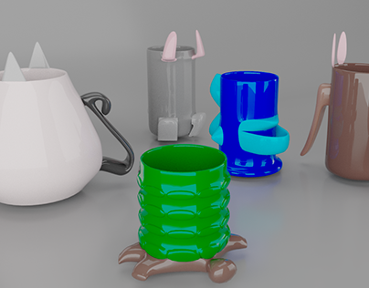 3D modeling animal cups