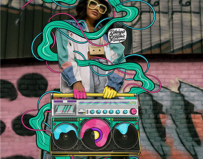 Hip Hop Street Culture Digital Art in Adobe Illustrator