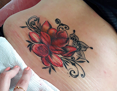 Line Work & Full Color Tattoo (COVER UP)