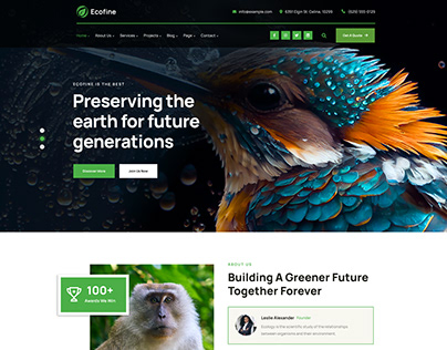 Nonprofit ecology web Ui design