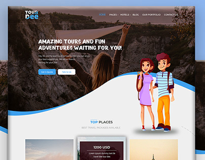 TOUR DEE- Travel Agency Web UI Template Design