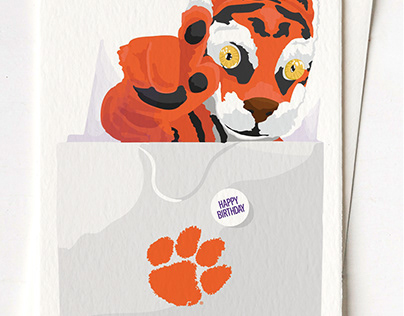 Birthday Card, Clemson University Mascot Design