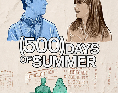 Project thumbnail - 500 Days of Summer Poster Illustration